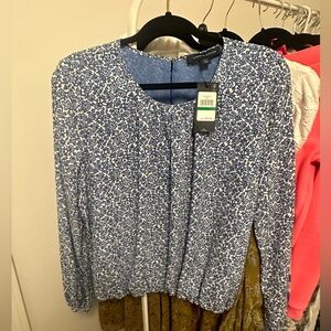Tommy Hilfiger Blouse Blue and White Floral